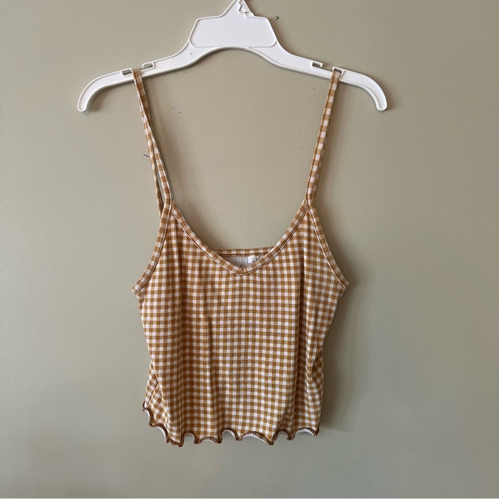 Pacsun Yellow Gingham Tank Top (Size Small)